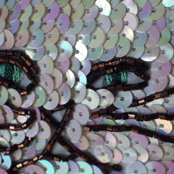 Cat Embellished "Sweater Weather" Scoop-Neck/ Sequined White Persian/ Red Bow/ - Picture 5 of 7